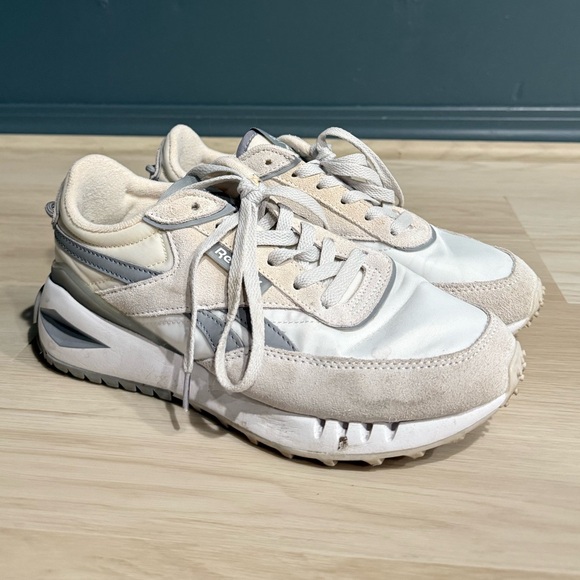 Reebok Shoes - Reebok Beige and White Suede-Trim Low Top Sneakers